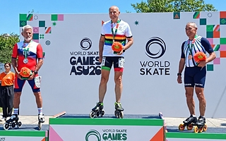 A los 66 años, un sanjuanino ganó el bronce mundial en los World Skate Games