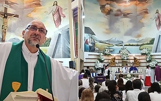 La primera foto de la parroquia donde murió un sacerdote aplastado por una cruz