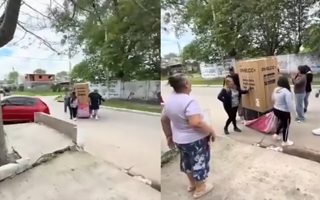 No tenían para el flete, llevaron una heladera a pulso y ocurrió lo inesperado