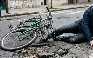 Cayó de la bicicleta por una calle rota y cobrará más de $22.000.000