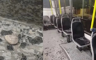 Rompieron a pedradas los vidrios de un colectivo que circulaba en Chimbas