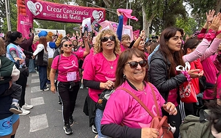 Ni el frío ni la llovizna paró la maratón para concientizar sobre el cáncer de mama