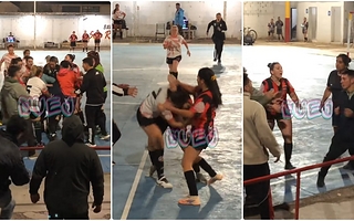 Empujones, tirones de pelo y patadas en un partido de futsal femenino