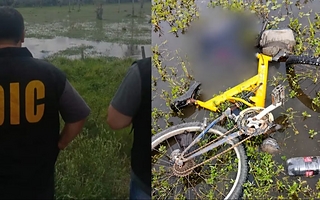 Hallaron muerto a un hombre en un campo inundado y tenía una bicicleta al lado