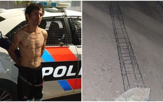 Creyó estar en Minecraft y robó una columna de hierro