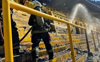 Se incedió una parte de las tribunas de la Bombonera tras el Superclásico