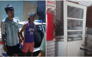 Dos ladrones fueron sorprendidos con una puerta robada