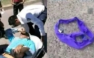 Una bombacha voladora casi provocó una tragedia tras impactar con un motociclista