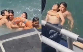 El video del rescate: así salvaron a los amigos del joven desaparecido en el mar