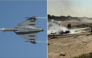 Un avión de combate se estrelló durante una exhibición y murió el piloto