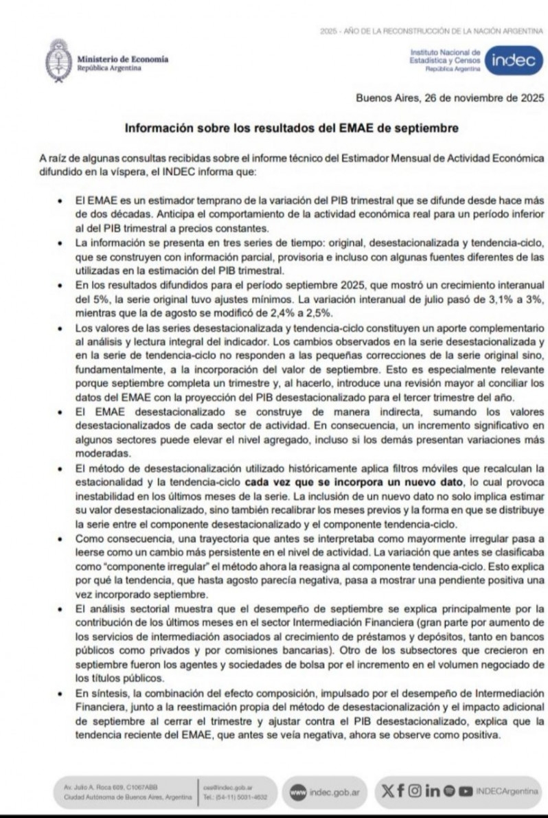 El comunicado de Lavagna. FOTO: Gentileza