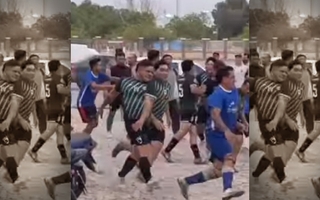Brutal gresca en un partido de fútbol en Rawson