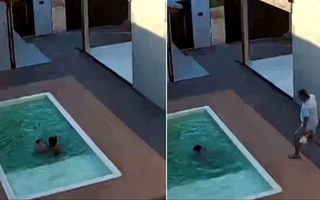 Padre heroico rescató a sus dos hijos que casi se ahogan en una pileta