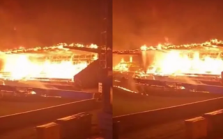 Incendiaron el estadio de un histórico club tras perder la categoría