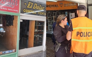 Un comerciante fue asaltado, el ladrón huyó y dejó caer un arma