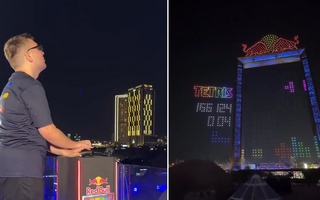 Espectacular tetris gigante en el cielo de Dubái con 2.500 drones