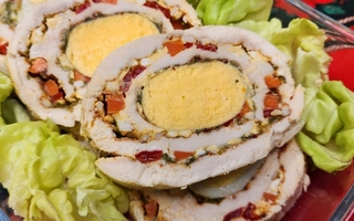 Receta fácil y económica de arrollado de pollo para navidad