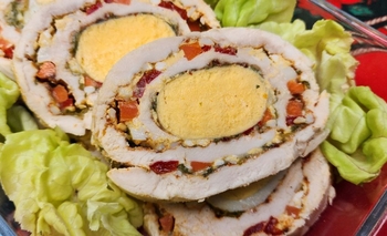 Receta fácil y económica de arrollado de pollo para navidad