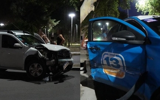 Un móvil de Canal 13 fue impactado y un periodista resultó herido