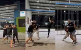 Violenta pelea entre jóvenes a la salida de un boliche en lateral de Circunvalación