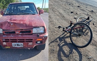 Grave accidente entre una bicicleta y una camioneta generó alarma en Caucete